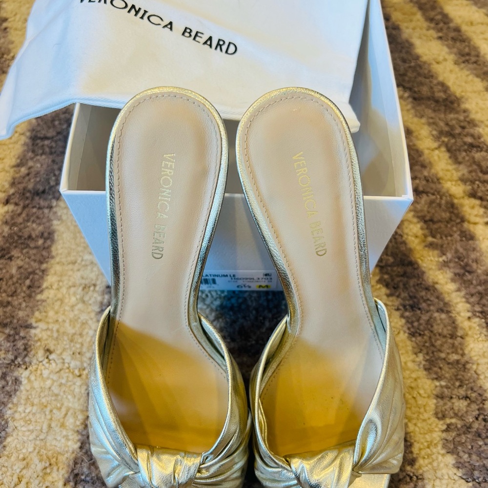 Veronica Beard Gold Knot Heels